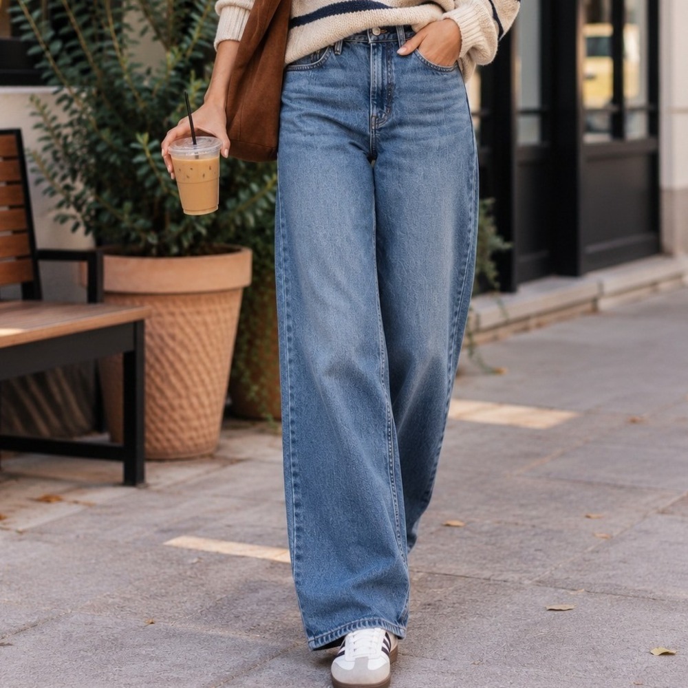 Madewell The Perfect Vintage Wide-Leg Jean Medium Wash High Rise Denim Size 27